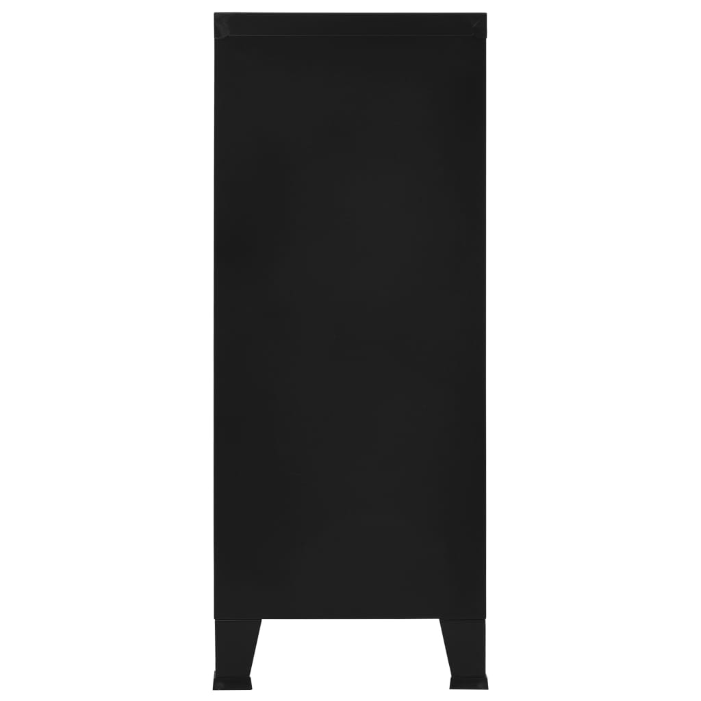 Coffre de rangement industriel Noir 90x40x100 cm Acier - XIOS