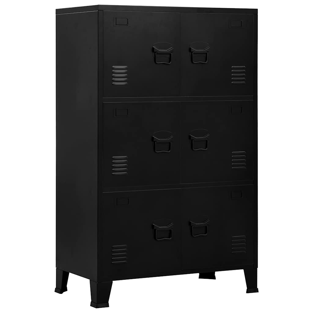 Coffre de rangement industriel Noir 75x40x120 cm Acier - XIOS