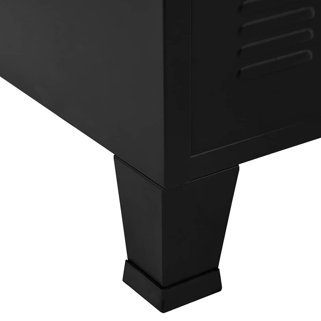 Coffre de rangement industriel Noir 75x40x120 cm Acier - XIOS