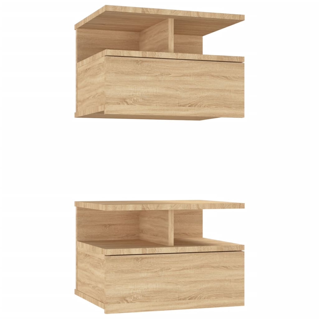 Tables de chevet flottantes 2 pcs Chêne sonoma Bois ingénierie - XIOS