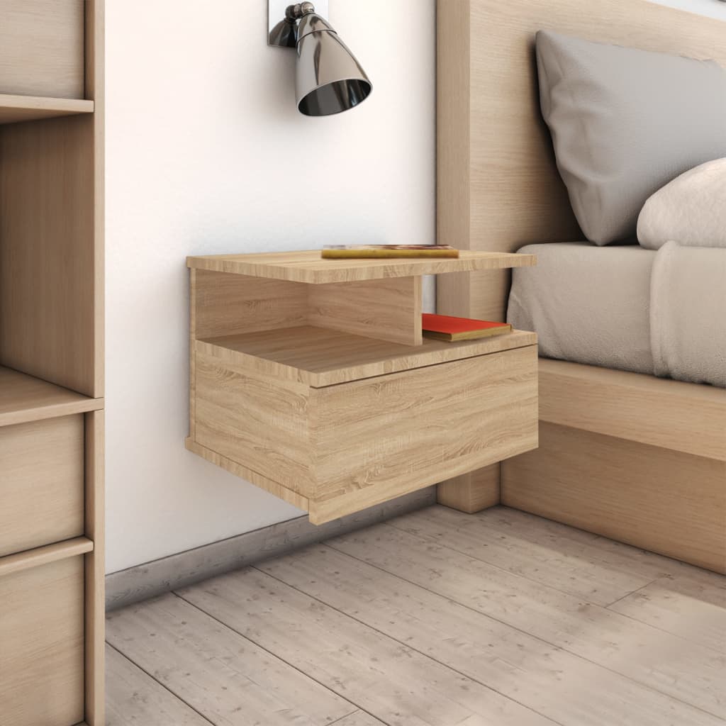 Tables de chevet flottantes 2 pcs Chêne sonoma Bois ingénierie - XIOS