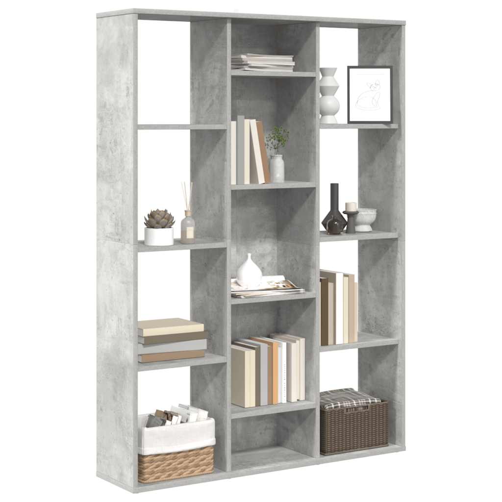 Séparateur de pièce/Bibliothèque Gris béton Bois d’ingénierie - XIOS