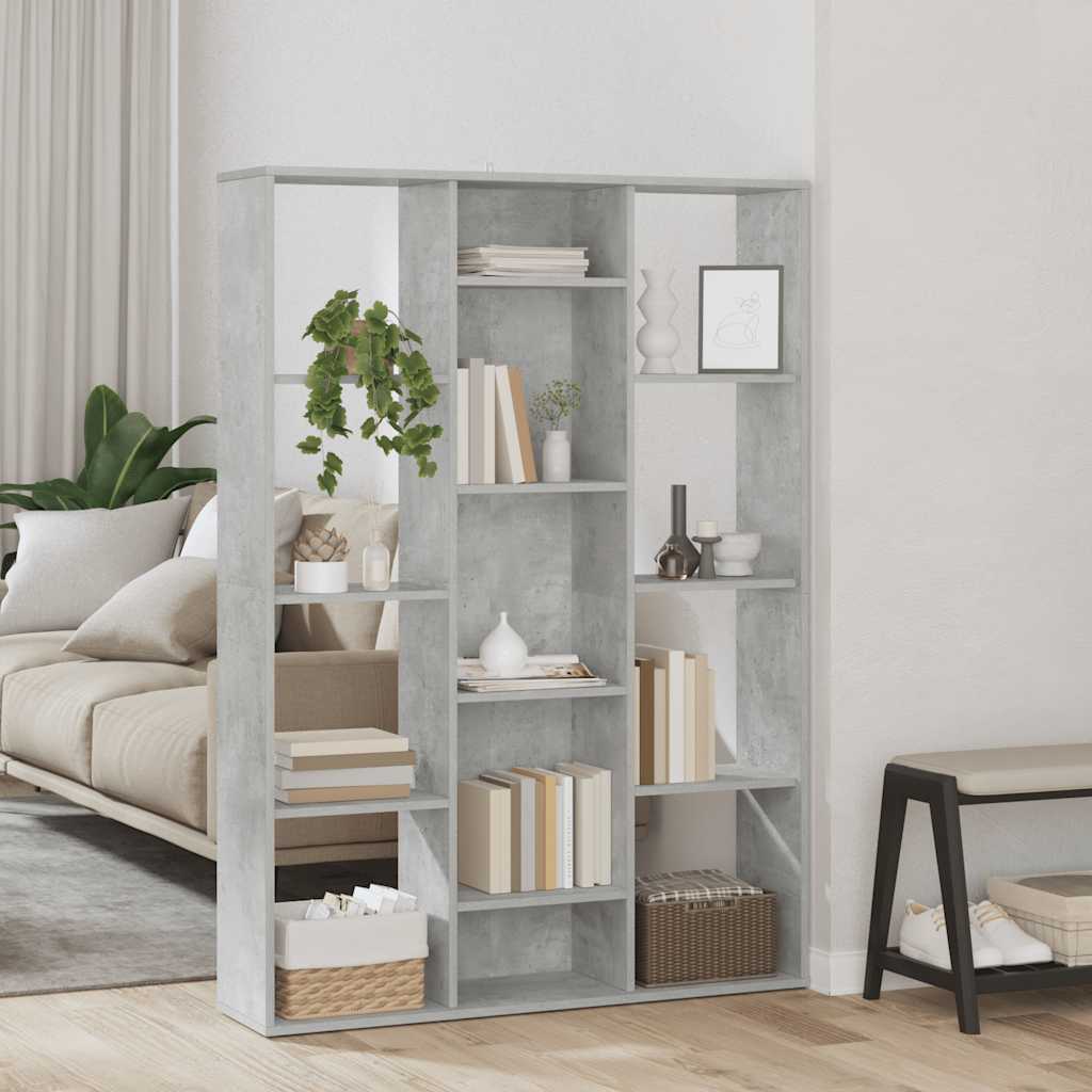 Séparateur de pièce/Bibliothèque Gris béton Bois d’ingénierie XIOS