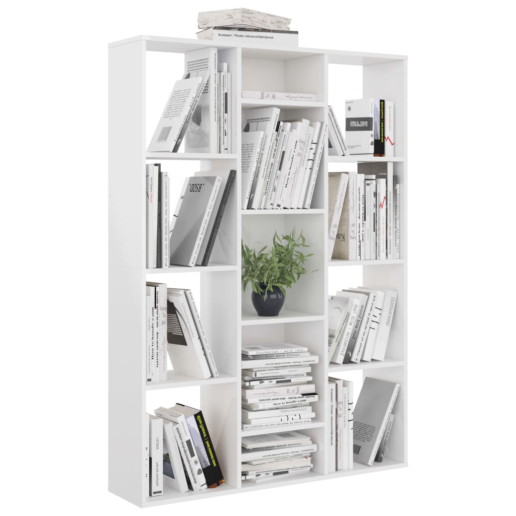 Séparateur de pièce/Bibliothèque blanc brillant Bois ingénierie - XIOS
