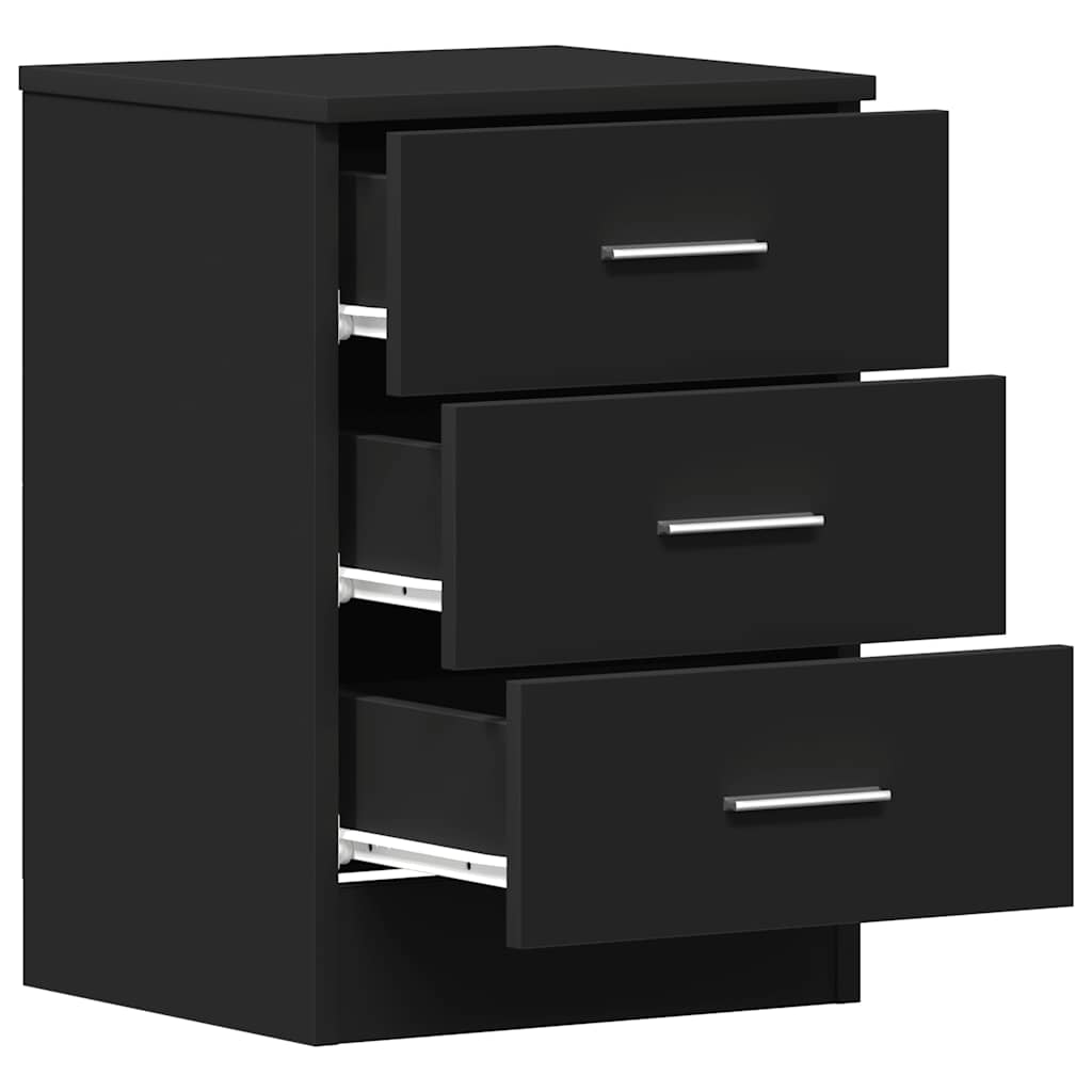 Tables de chevet 2 pcs Noir 38x35x56 cm Bois d'ingénierie - XIOS