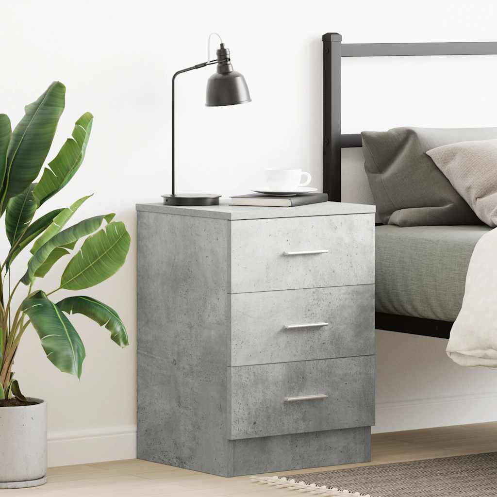 Table de chevet Gris béton 38x35x56 cm Bois d'ingénierie - XIOS