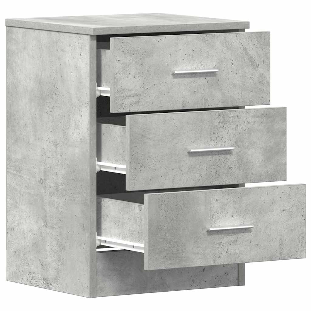 Tables de chevet 2 pcs Gris béton 38x35x56 cm Bois d'ingénierie - XIOS