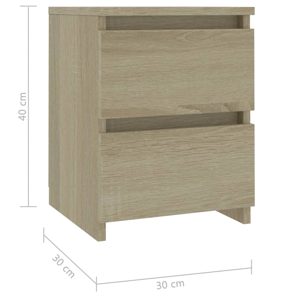 Tables de chevet 2 pcs Chêne sonoma 30x30x40 cm Bois ingénierie - XIOS