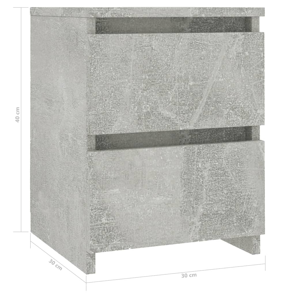 Table de chevet Gris béton 30x30x40 cm Bois d’ingénierie - XIOS