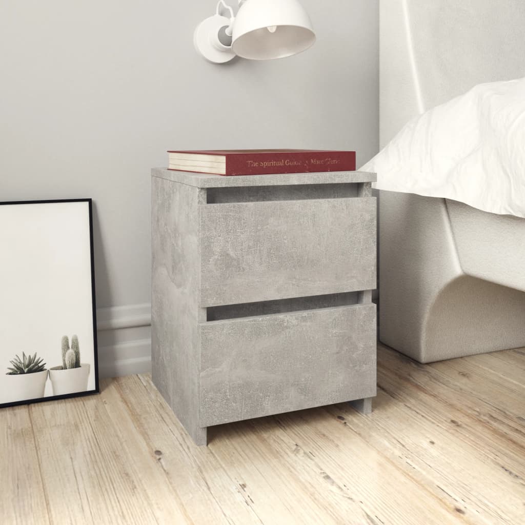 Tables de chevet 2 pcs Gris béton 30x30x40 cm Bois d’ingénierie - XIOS