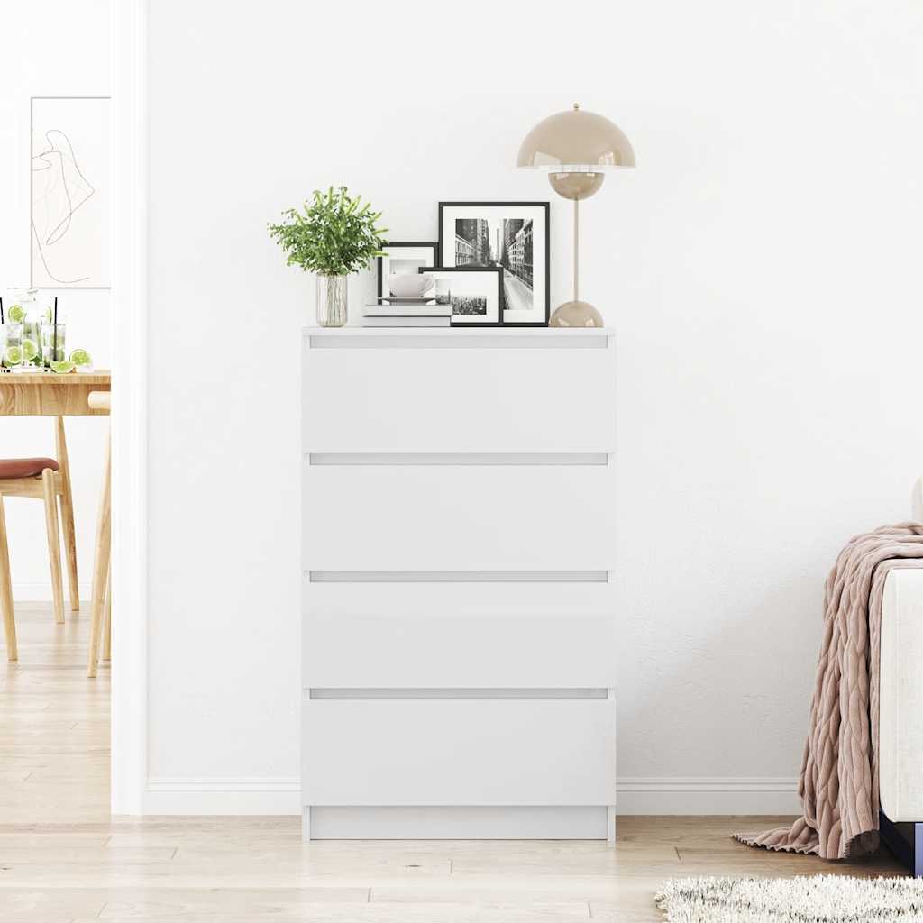 Buffet Blanc brillant 60x35x98,5 cm Bois d'ingénierie - XIOS
