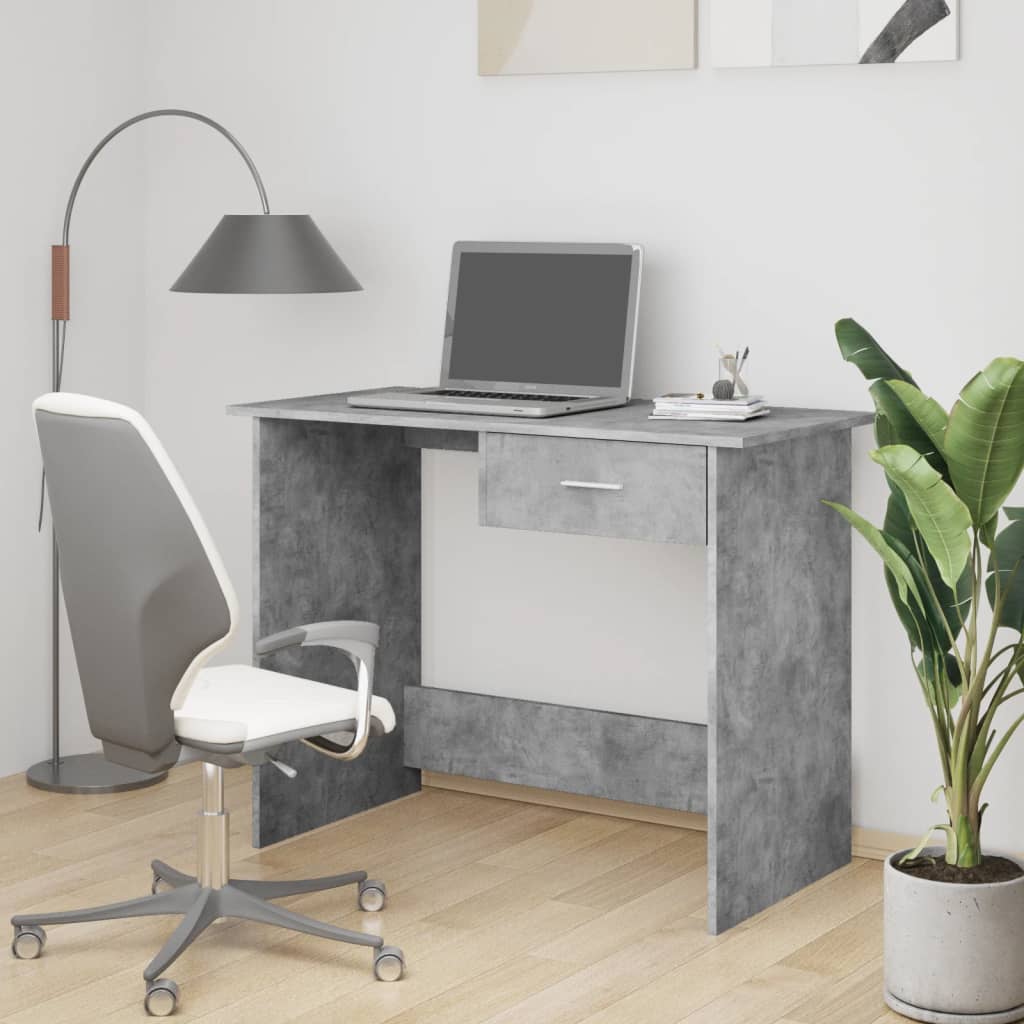 Bureau Gris béton 100x50x76 cm Bois d’ingénierie - XIOS
