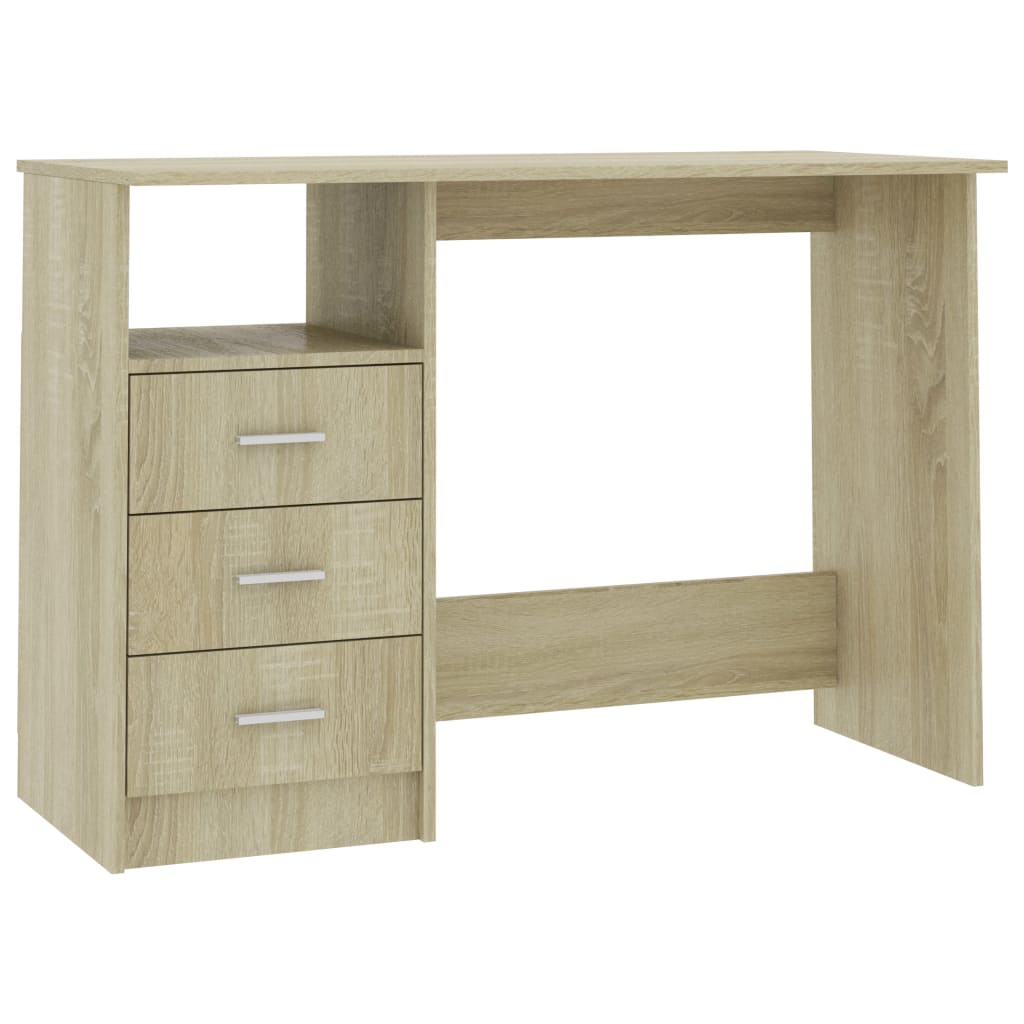 Bureau avec tiroirs Chêne sonoma 110x50x76 cm Aggloméré - XIOS