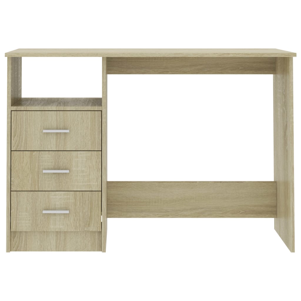 Bureau avec tiroirs Chêne sonoma 110x50x76 cm Aggloméré - XIOS