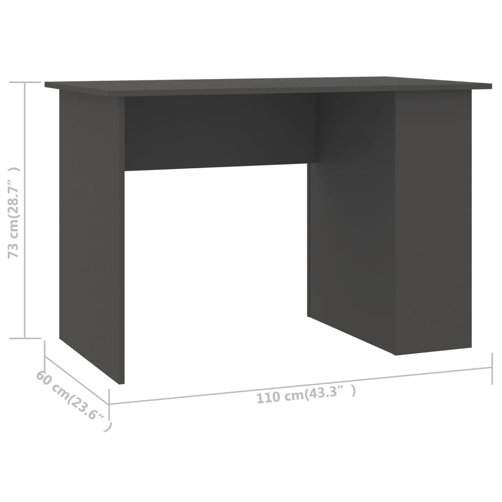 Bureau Gris 110x60x73 cm Aggloméré