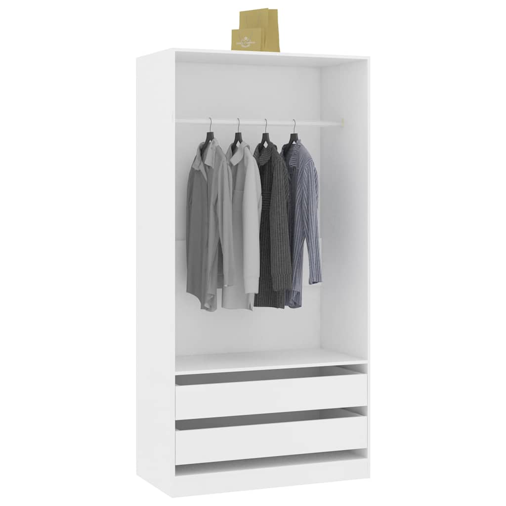 Garde-robe Blanc 100x50x200 cm Bois d'ingénierie - XIOS