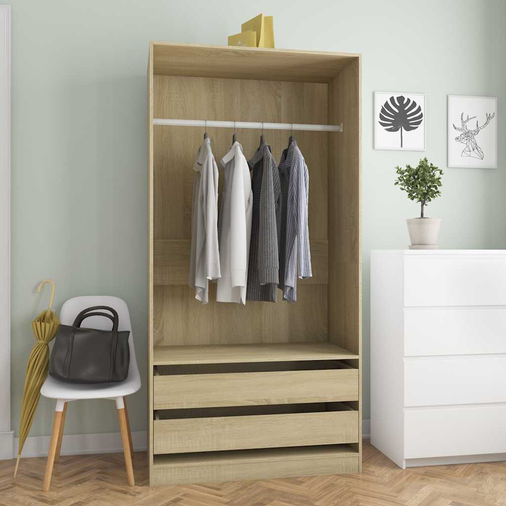 Garde-robe Chêne sonoma 100x50x200 cm Bois d'ingénierie - XIOS