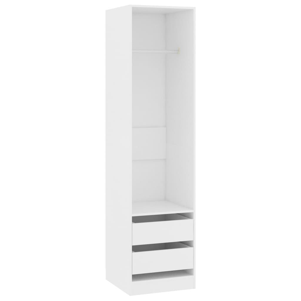 Garde-robe avec tiroirs Blanc 50x50x200 cm Bois d'ingénierie - XIOS