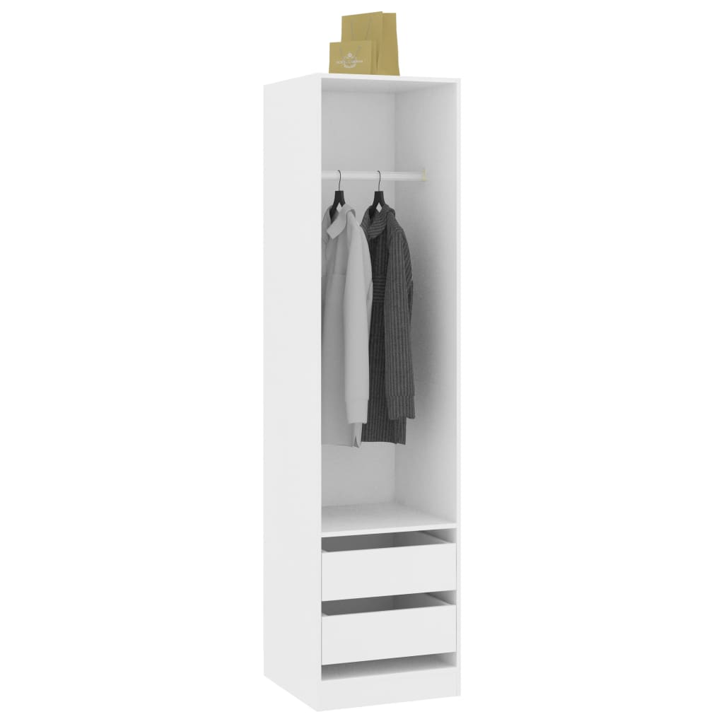 Garde-robe avec tiroirs Blanc 50x50x200 cm Bois d'ingénierie - XIOS