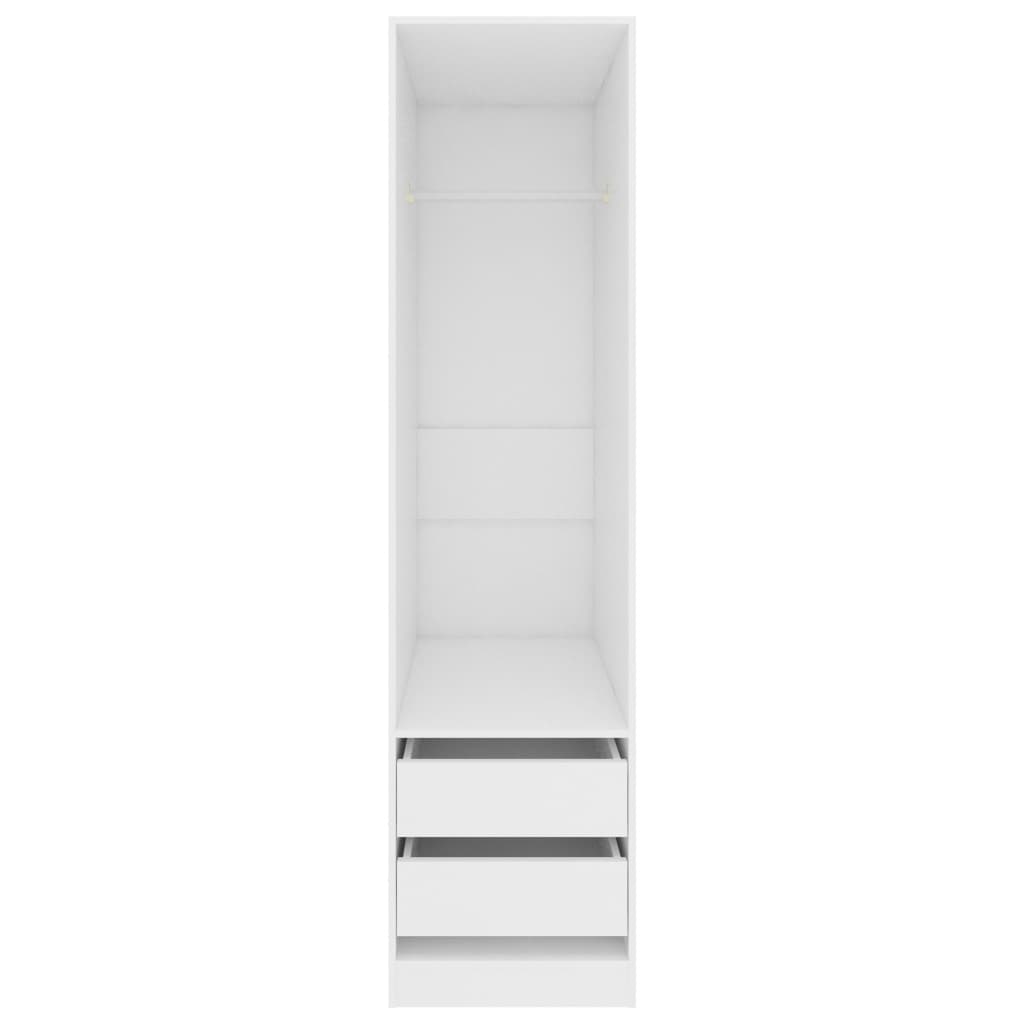 Garde-robe avec tiroirs Blanc 50x50x200 cm Bois d'ingénierie - XIOS