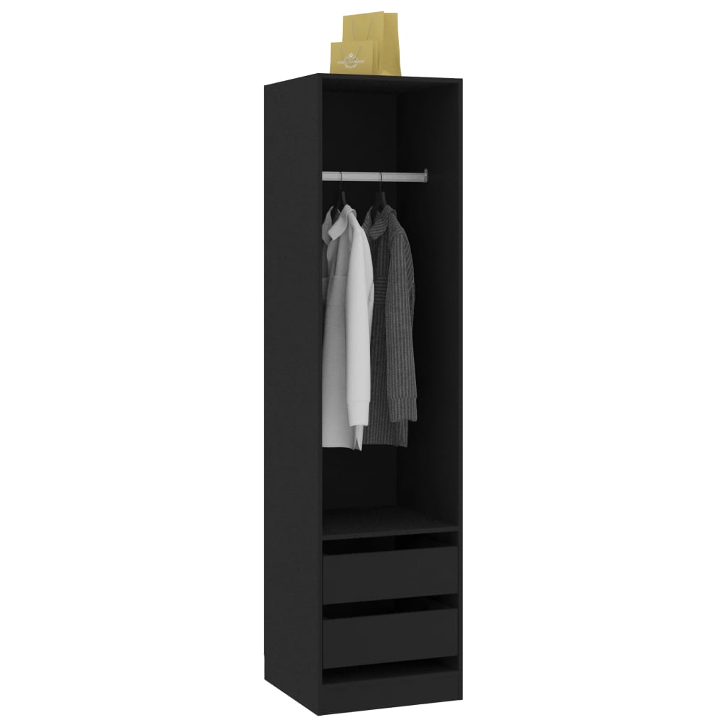 Garde-robe avec tiroirs Noir 50x50x200 cm Bois d'ingénierie - XIOS
