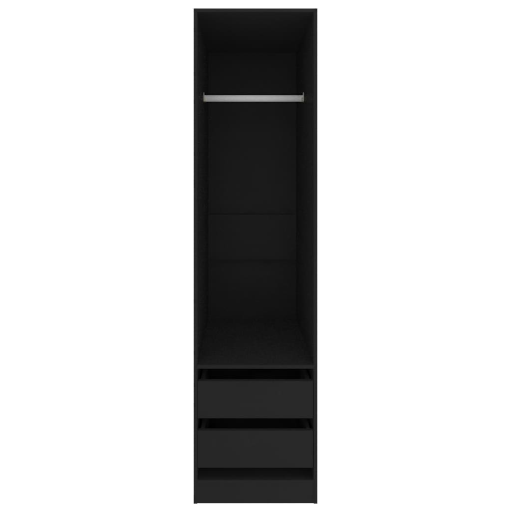 Garde-robe avec tiroirs Noir 50x50x200 cm Bois d'ingénierie - XIOS
