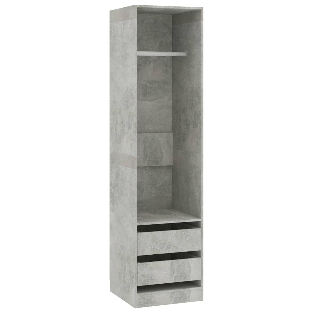 Garde-robe avec tiroirs Gris béton 50x50x200 cm Bois ingénierie - XIOS