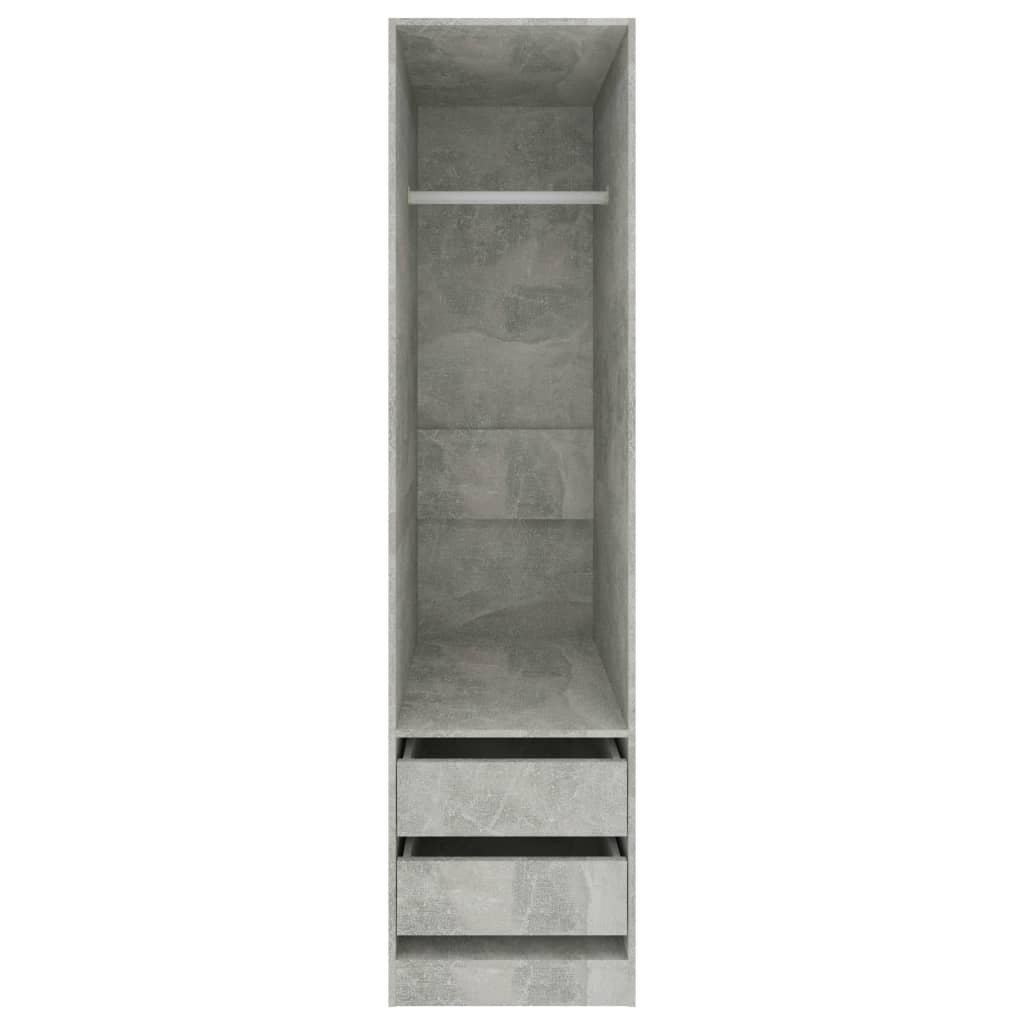 Garde-robe avec tiroirs Gris béton 50x50x200 cm Bois ingénierie - XIOS