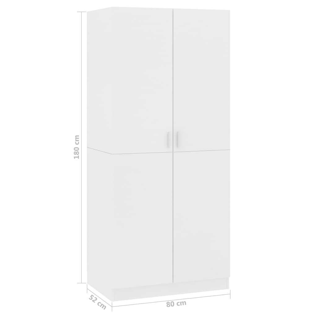 Garde-robe Blanc 80x52x180 cm Bois d’ingénierie - XIOS