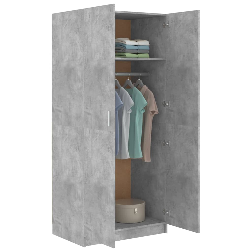 Garde-robe Gris béton 80x52x180 cm Bois d’ingénierie - XIOS