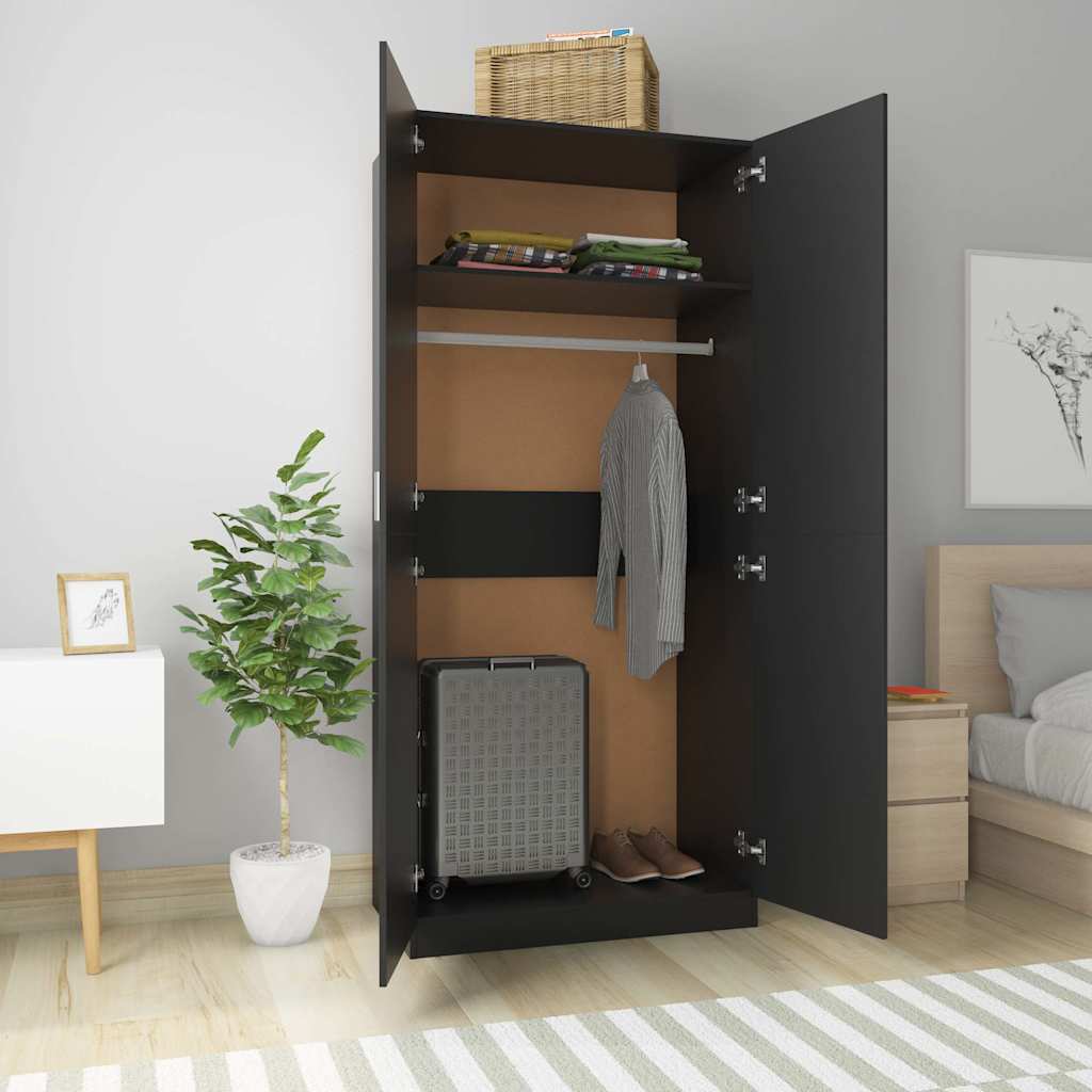 Garde-robe Noir 90x52x200 cm Bois d’ingénierie - XIOS