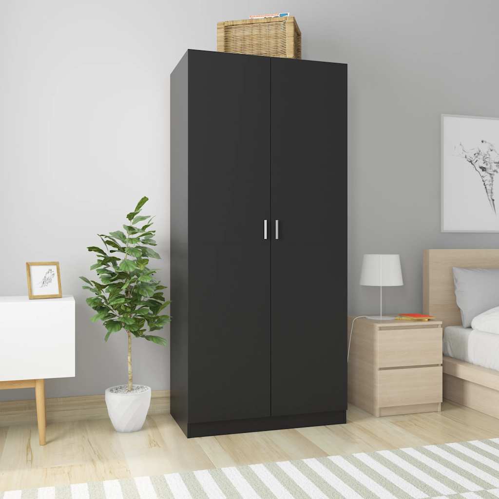 Garde-robe Noir 90x52x200 cm Bois d’ingénierie - XIOS