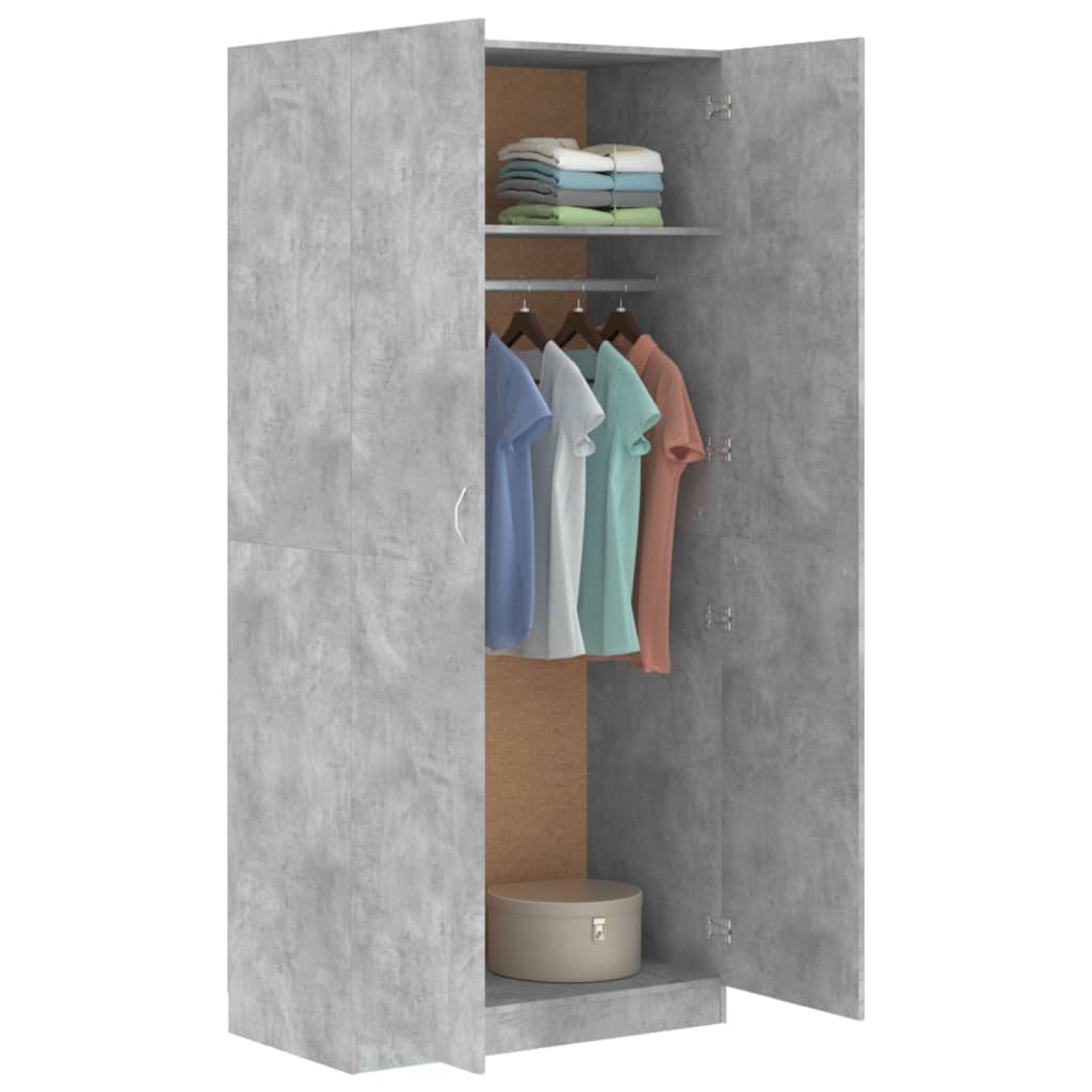 Garde-robe Gris béton 90x52x200 cm Bois d’ingénierie - XIOS