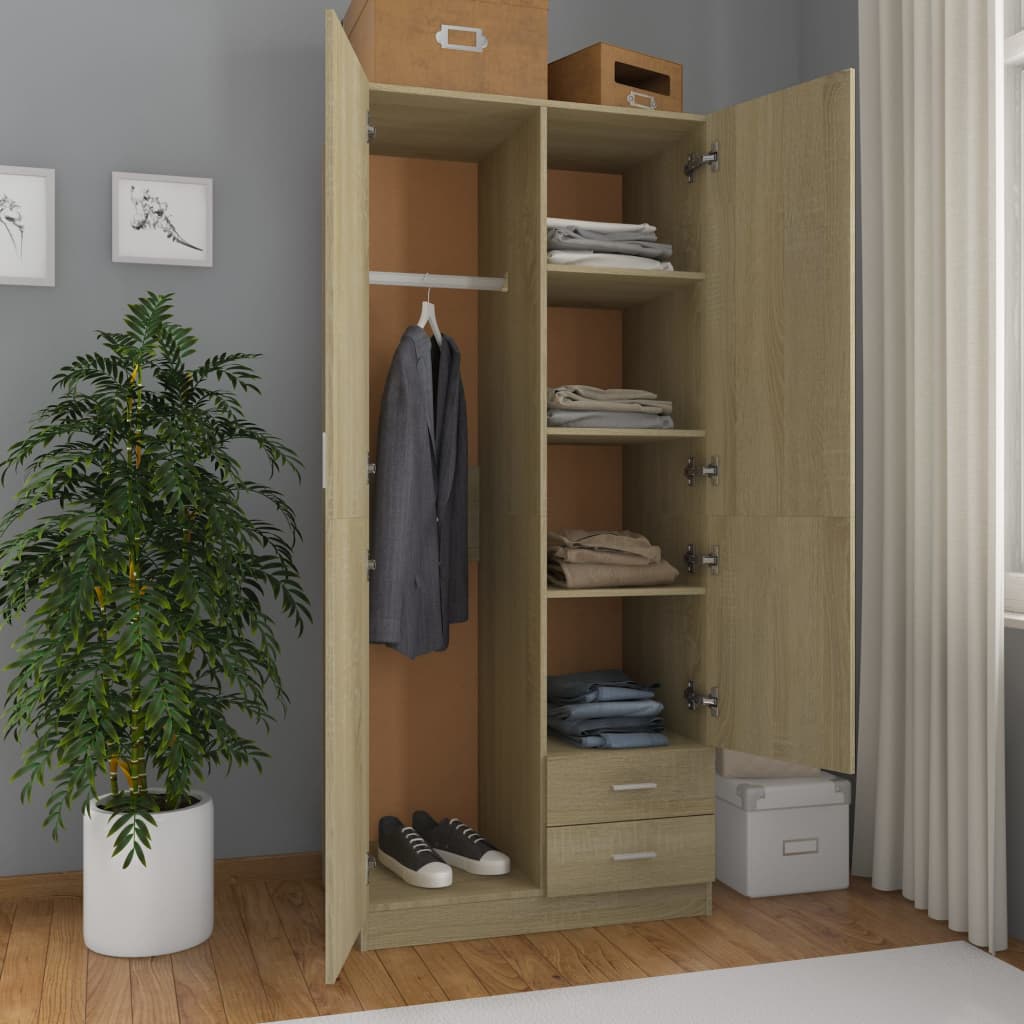 Garde-robe Chêne sonoma 80x52x180 cm Aggloméré - XIOS