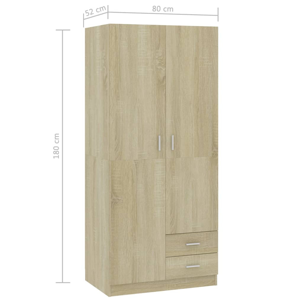 Garde-robe Chêne sonoma 80x52x180 cm Aggloméré - XIOS