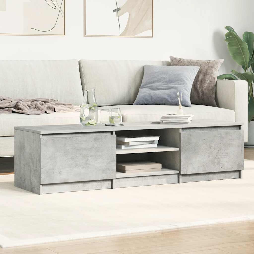 Meuble TV Gris béton 140x40x35,5 cm Bois d'ingénierie - XIOS