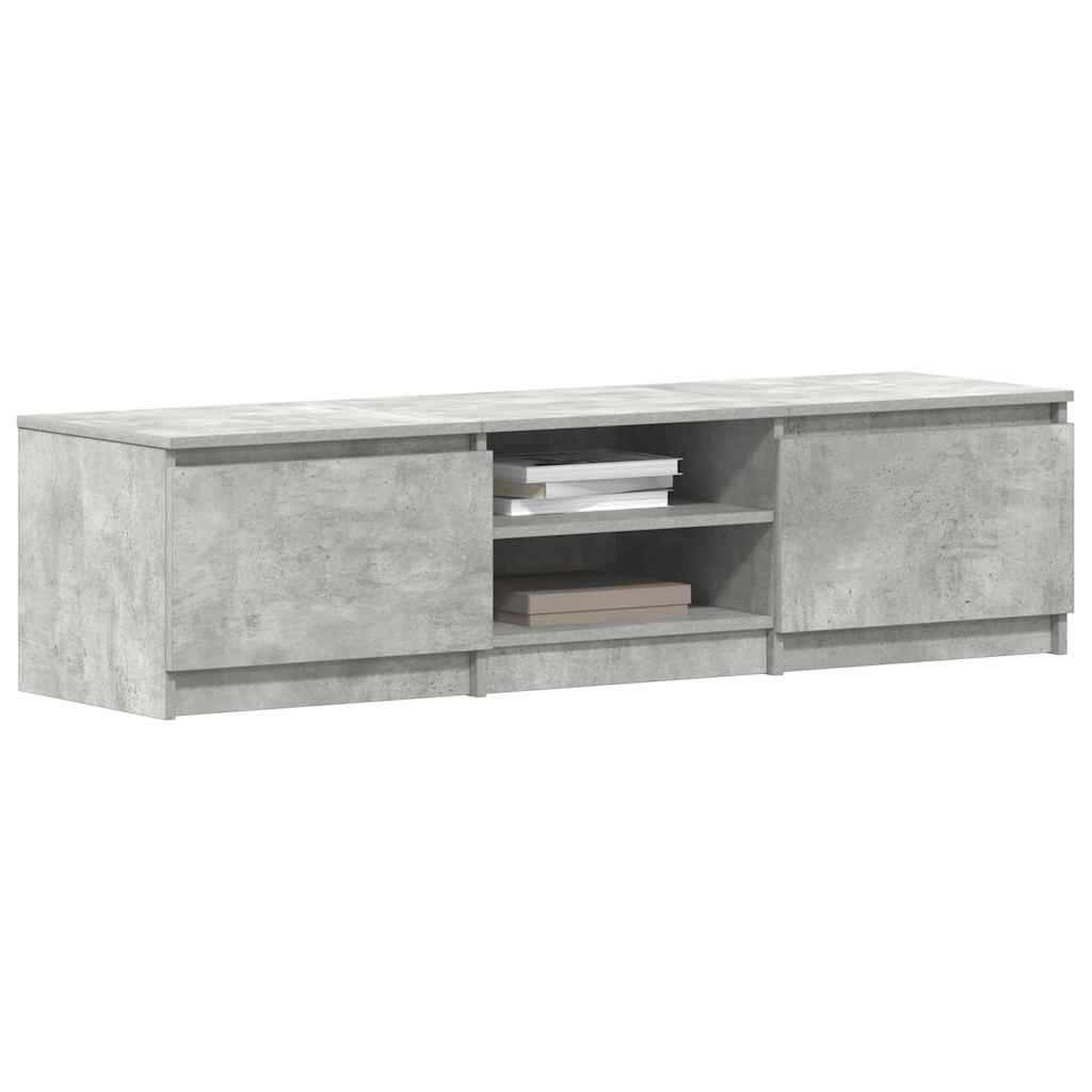 Meuble TV Gris béton 140x40x35,5 cm Bois d'ingénierie - XIOS
