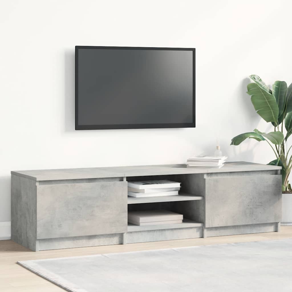 Meuble TV Gris béton 140x40x35,5 cm Bois d'ingénierie - XIOS