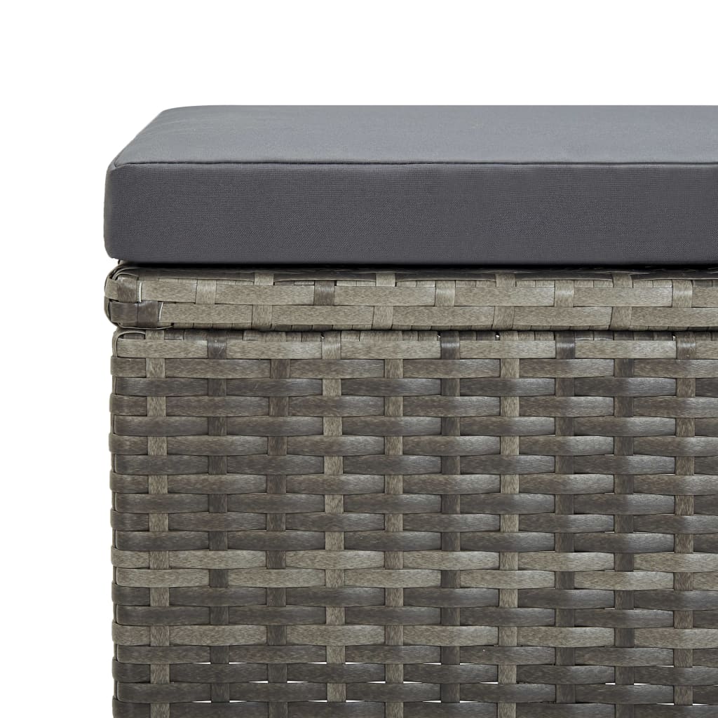 Ensemble à manger d'extérieur 5pcs coussins résine tressée gris - XIOS
