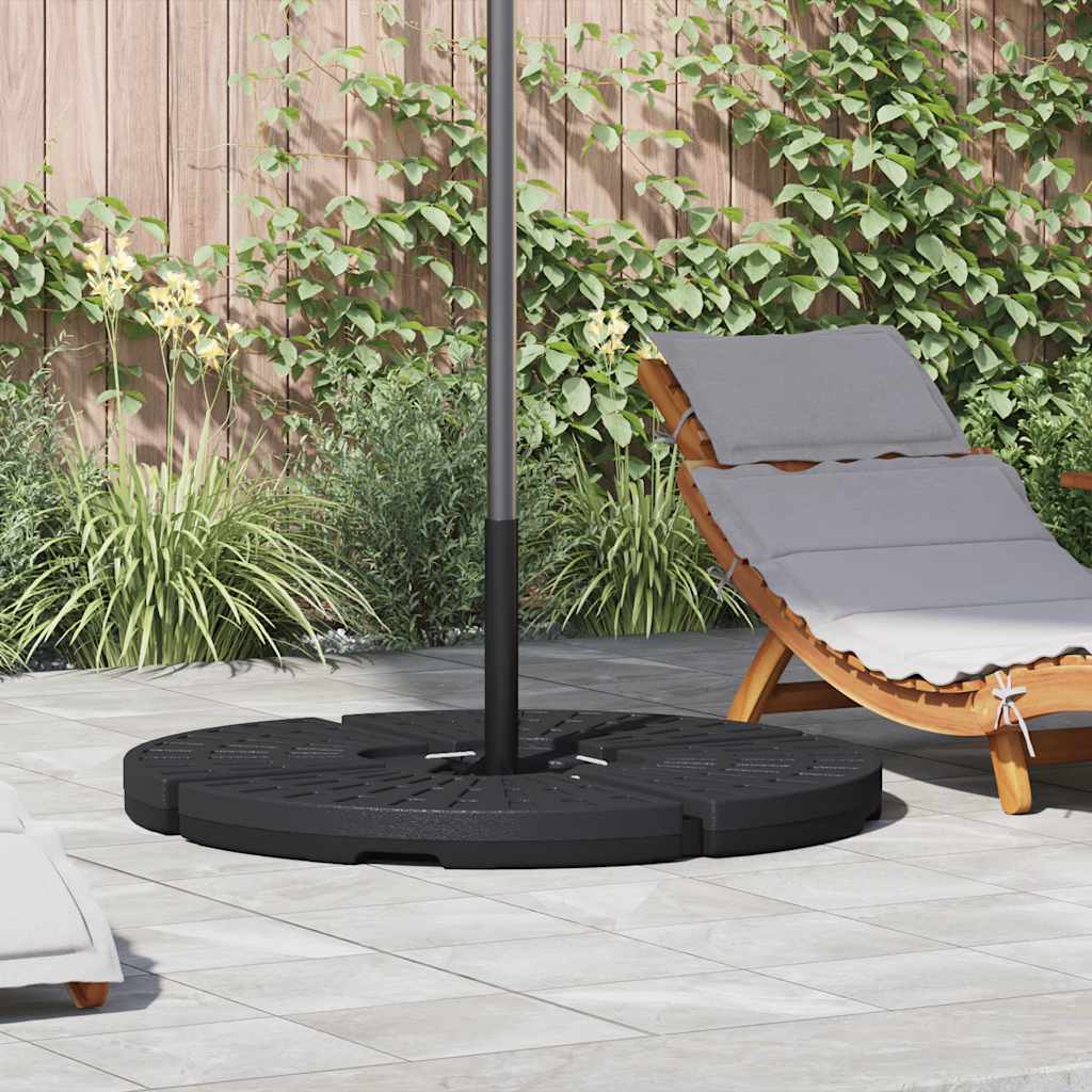 Socle de parasol en forme d'éventail 4 pcs Noir Supports pour parasols vidaXL