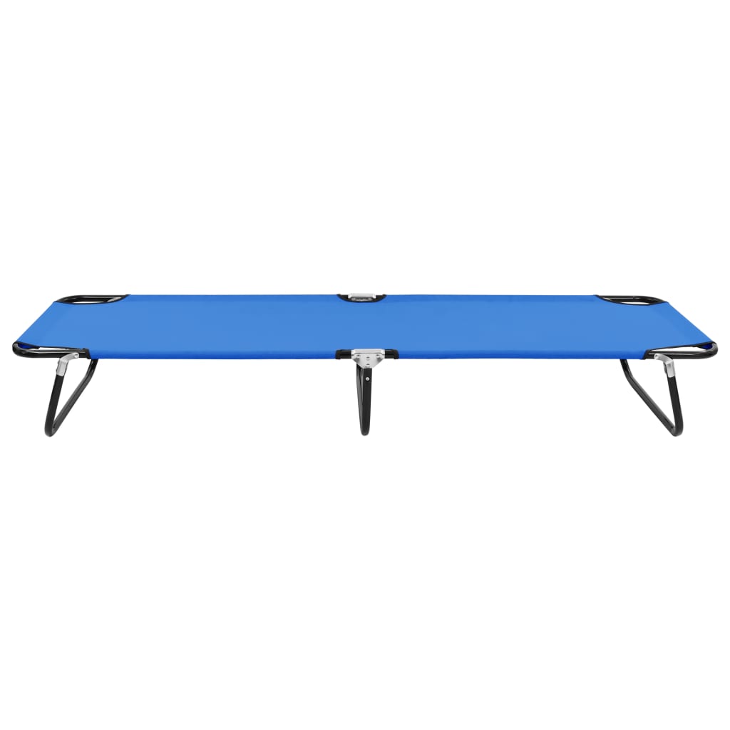 Chaise longue pliable Bleu Acier Bains de soleil vidaXL
