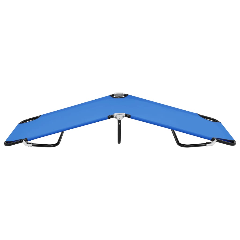Chaise longue pliable Bleu Acier Bains de soleil vidaXL