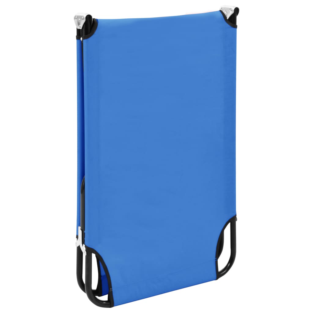Chaise longue pliable Bleu Acier Bains de soleil vidaXL