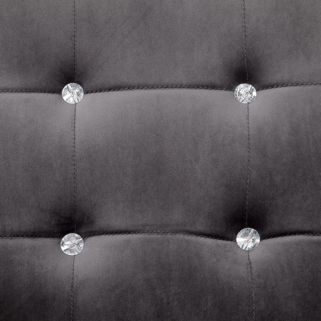 Canapé à 2 places avec accoudoirs gris foncé chrome et velours - XIOS