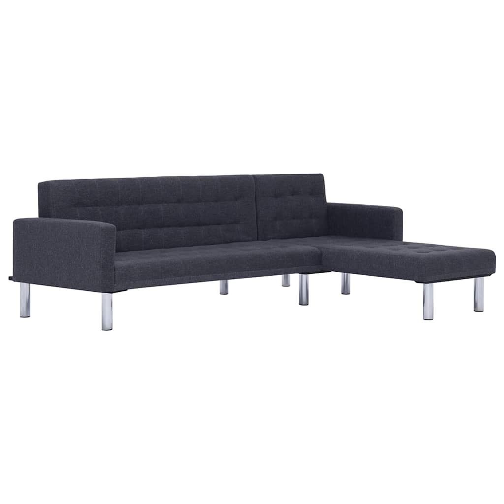 Canapé-lit en L Gris foncé Polyester - XIOS
