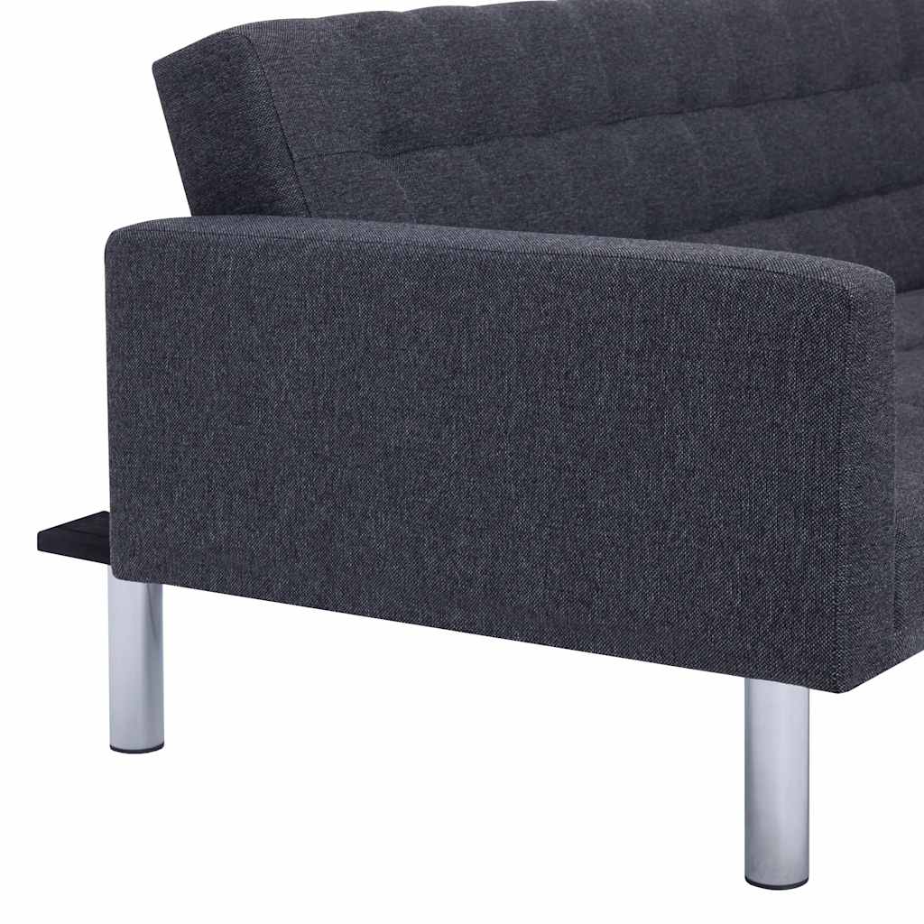 Canapé-lit en L Gris foncé Polyester - XIOS