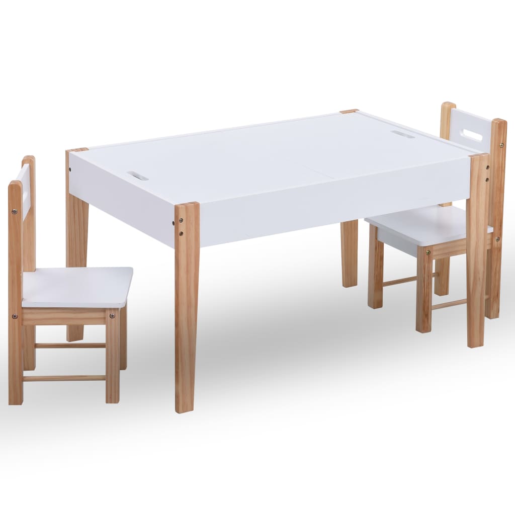 Ensemble de table et chaises pour enfants 3 pcs Noir et blanc Meubles pour bébés & tout-petits vidaXL   
