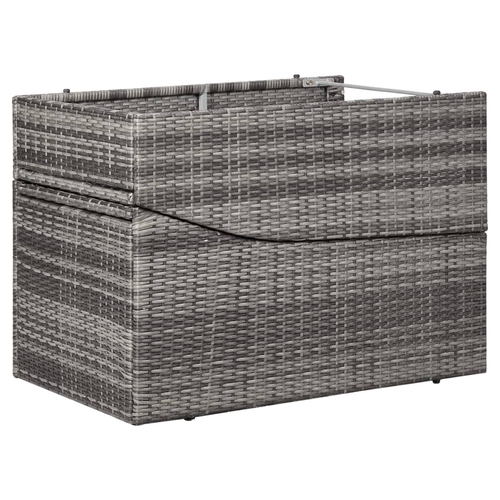 Transat avec coussin Résine tressée Gris Bains de soleil vidaXL