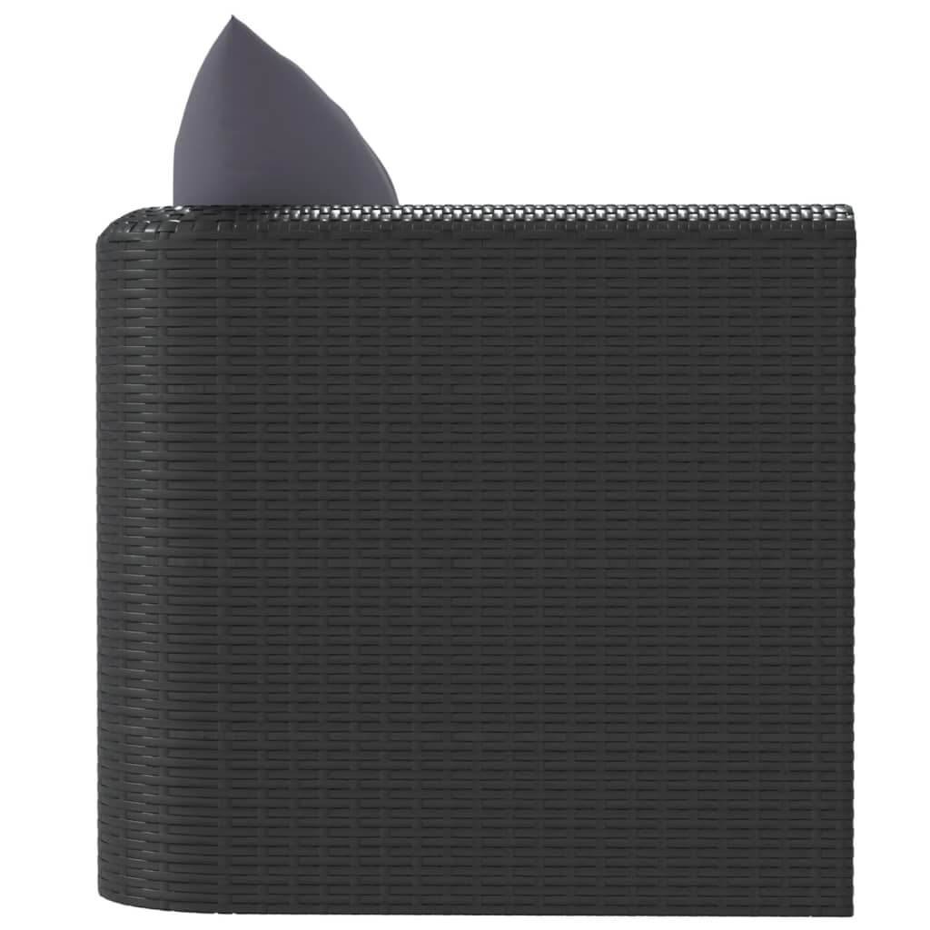 Fauteuil avec coussins Résine tressée Noir Éléments pour canapés modulables de jardin vidaXL