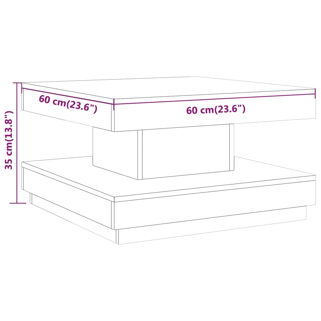 Table basse Marron clair 60x60x35 cm MDF - XIOS